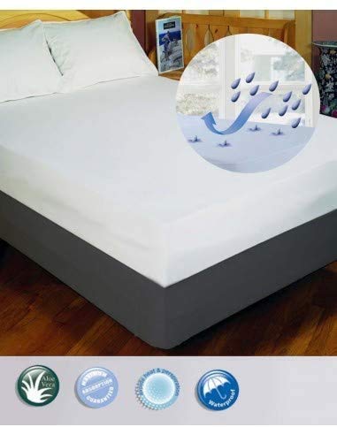 Velfont - Coprimaterasso 3 in 1, antiacaro, impermeabile ed ultra traspirante, bianco, 180 x 200