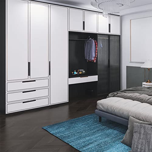 Heveer Black Furniture Handles Hidden Cabinet Handles 200mm with Screws Concealed Cupboard Handles for Cabinet Door Drawers 8 Pieces - Image 2