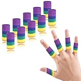 [Diseños de color múltiples]: protege los dedos de las lesiones durante el baloncesto, el tenis, el bádminton, el golf, etc., y lo mantiene lleno de energía, lo que le permite olvidar los problemas del dolor de los dedos.