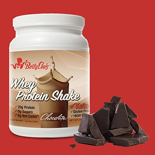Betty Lou's Whey Protein Shake - Chocolate | Delicious Low Carb Protein Powder | Gluten Free, Sugar Free, Keto | 20G Protein Per Serving | Healthy Meal Replacement For Weight Loss | Just Add Water #TOP6