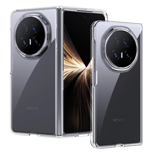 Clear Case for Honor Magic V5, Scratch Resistant Anti-Yellow Hard PC Back Bumper Protective Shockproof Phone Cover for Honor Magic V5 5G 2025, Clear
