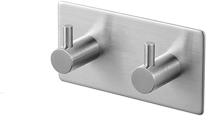 Self Adhesive Wall Door Back Hooks Heavy Duty Stainless Steel Clothes Hanger Bathroom Kitchen Towel Rustproof