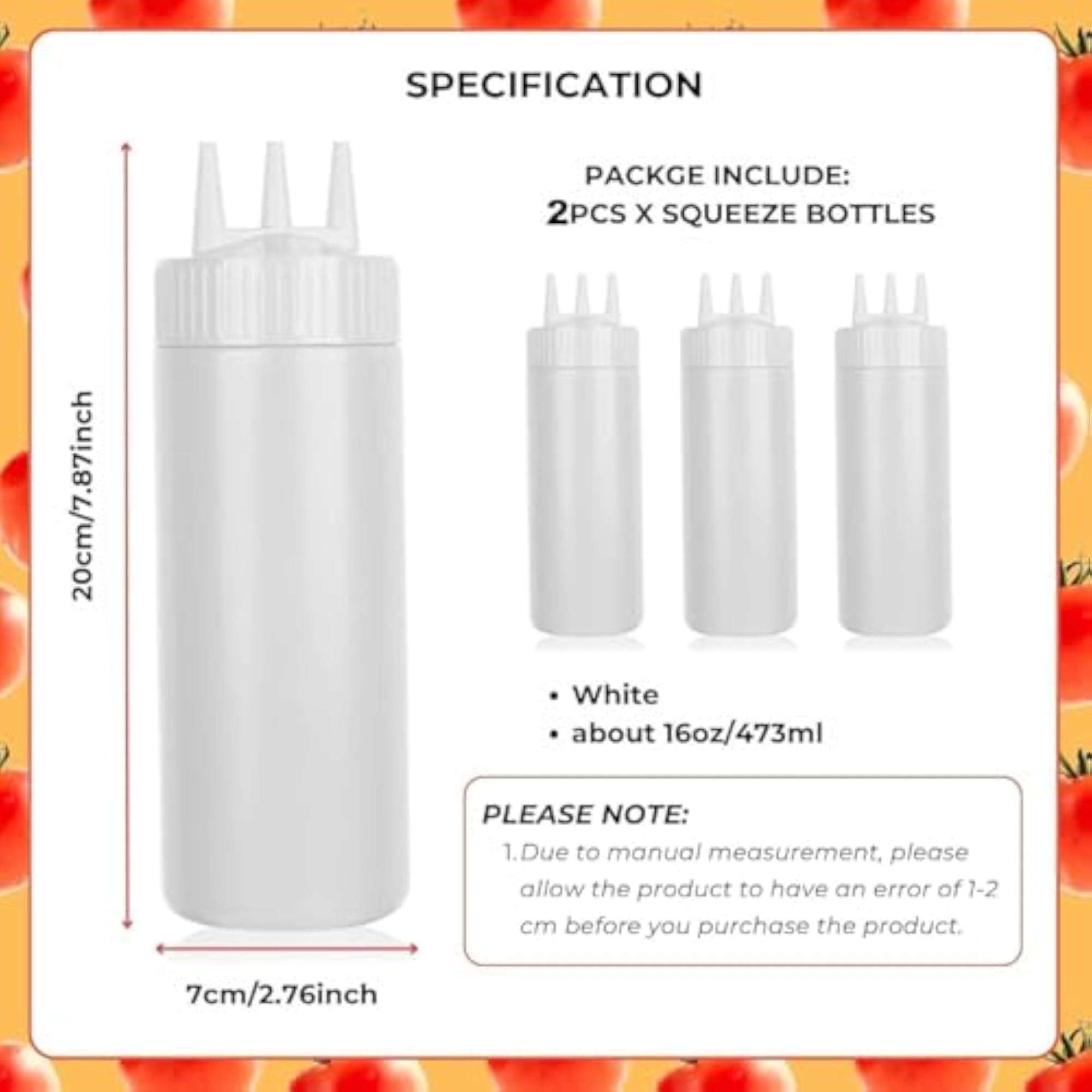 Multicolor Squeeze Bottle Set for Condiments