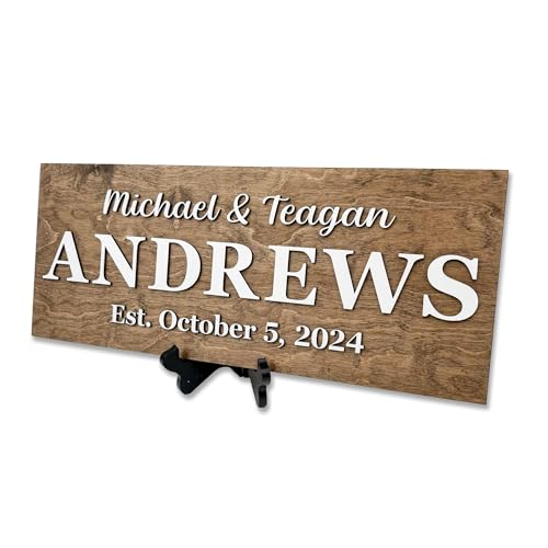 Personalized Wedding Sign – Custom Name Plaque, Just Married Sign, Bridal Shower &Amp; Newlywed Gifts For Couples, Family Wall Decor, Family Name Sign, Wooden Sign, Hickory Hollow Designs (Names &Amp; Est.)