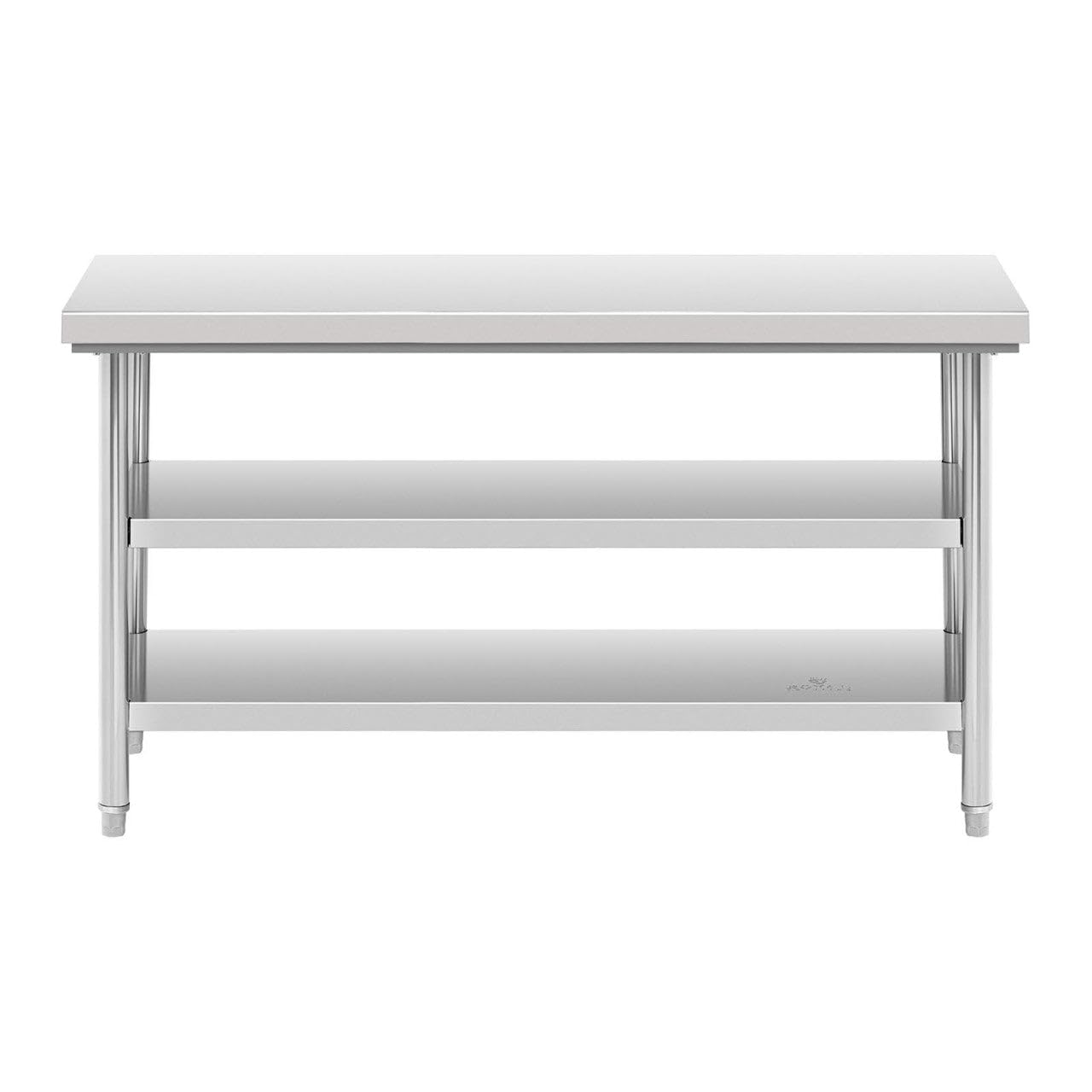 Helloshop26 Tavolo da lavoro in acciaio inox, 150 x 60 cm, 600 kg, 3 livelli, 14_0003687