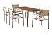 Produktbild OUTFLEXX Sitzgruppe, weiß, Edelstahl/Teak, Esstisch 180x90cm, 6 Stapelstühle gepolstert