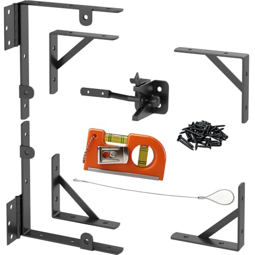 Image of Anti Sag Wooden Gate Hardware Kit, Corner Bracket Frame Brace for Wood Gate with Self-Lock Latch, Heavy Duty for Outdoor Deck Fence Porch Shed Driveway Yard Garden Outside Pool Farm, 1-Pack