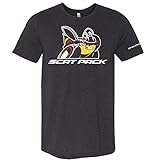 Scat Pack Logo auf der Vorderseite des Shirts, Dodge-Logo auf dem Ärmel