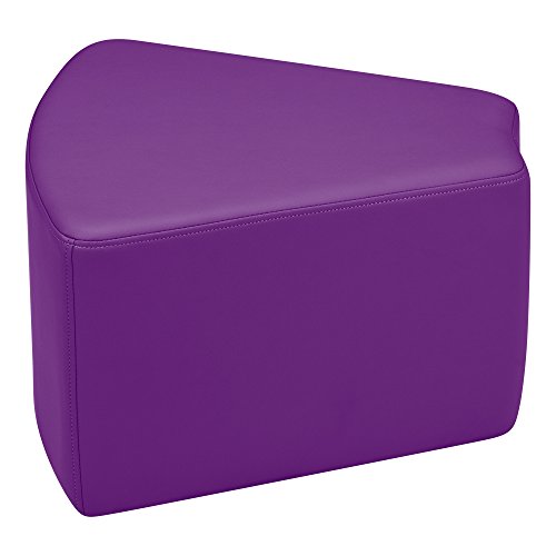 Image of Sprogs 12 inch H Structured Wedge Stool -Flexible Modular Collaborative Soft Seating for Office, Home, Lounge and School Classrooms with Durable Frame -Purple