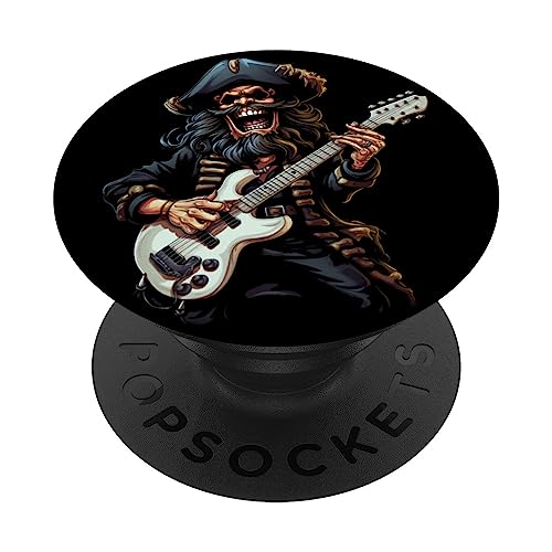 Pirata tocando bajo guitarra divertido bucanero guitarrista bajista PopSockets PopGrip Intercambiable