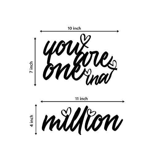 Image of eCraftIndia You Are One In A Million Black Engineered Wood Cutout Wall Art Decor| Wall Decoration Item| Home Decor for Living Room Bedroom| Gift for Diwali Valentines Day