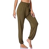 Envlon Women's Plus Size Joggers with Pockets Comfy Lounge Pants Running Workout Yoga Sweatpants Army Green