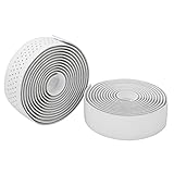 Jelquix Lenkerband, Rutschfeste, Weiche Rennrad-Lenkerbandagen, Saugfähige Endstopfen mit Riemen, Ideal für Rennradfahren, Angelruten und Stuhlarmlehnen (SILVER)