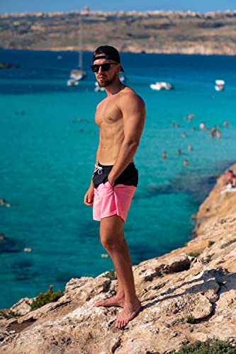 Image of BRISIRA Mens Swim Trunks Swim Shorts Quick Dry 5 inch Inseam Beach Shorts with Compression Liner and Zipper Pocket