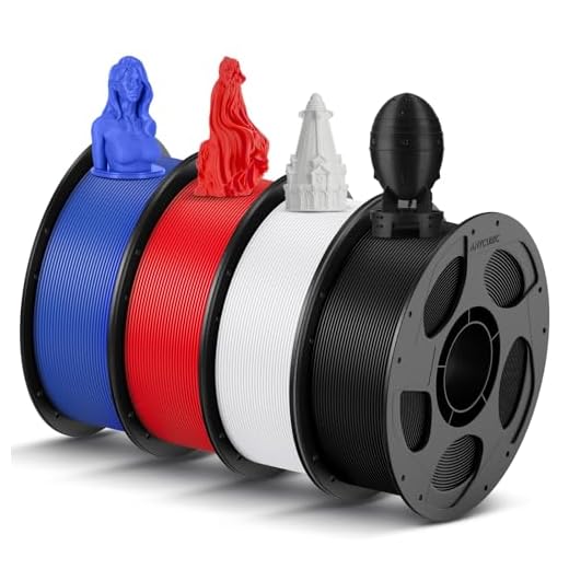 ANYCUBIC High Speed 3D Printer Filament 1.75mm Bundle, Rapid PLA Filament with High Prints Quality, Dimensional Accuracy +/- 0.02mm, 1KG Reusable Spool, 4KG Black +White + Blue + Red