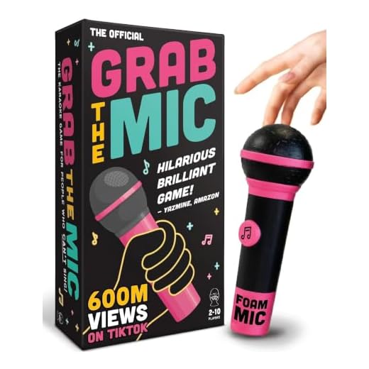 Grab The Mic - Award Winning Karaoke Party Game for Bad Singers w Foam Mic