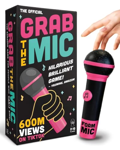Grab The Mic - Award Winning Karaoke Party Game for Bad Singers w Foam Mic