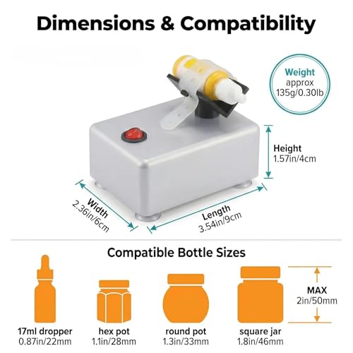 Image of Paint Mixer & Nail Polish Shaker for Model Paints & Nail Polish | 3200 RPM vibration, non-slip base,for Revives separated paints,for Model Color,Lash Glue,Dropper Bottles,Pots & Square Jars