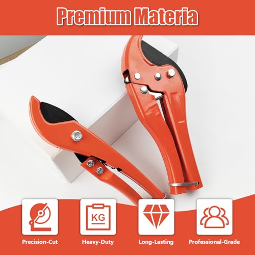 2Pcs PVC Pipe Cutter, 1-5/8"&1-1/4" SK5 Steel Blade PEX Tube Cutter, Rotatable Deburring Pen Reamer, Multifunctional Plastic Hose Cutter, Pipe Cutting Tool for Home Repairs Plumbers 4 2Pcs PVC Pipe Cutter, 1-5/8"&1-1/4" SK5 Steel Blade PEX Tube Cutter, Rotatable Deburring Pen Reamer, Multifunctional Plastic Hose Cutter, Pipe Cutting Tool for Home Repairs Plumbers - Image 4