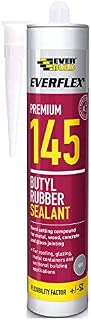 Everbuild Everflex145 Premium | Semi Setting Butyl Rubber Sealant For Concrete and Wooden Frames - 300ml - Grey