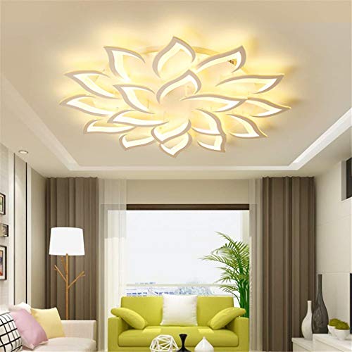 Modern Dimmable LED Ceiling Light Creative Flower Shape Design Ceiling Lamp Living Room Bedroom Children's Room Metal Acrylic Petal Ceiling Chandelier Lighting [Energy Class A++],18heads/Ø120CM