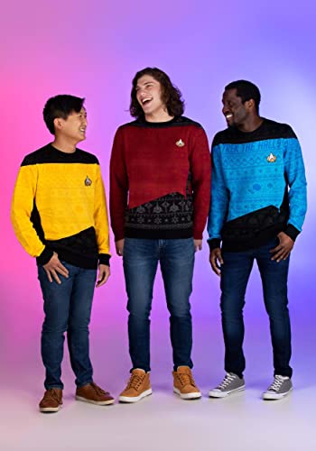 Star Trek Yellow Christmas Sweater, Trekkie Crew Neck, Starfleet Space Explorer Apparel4