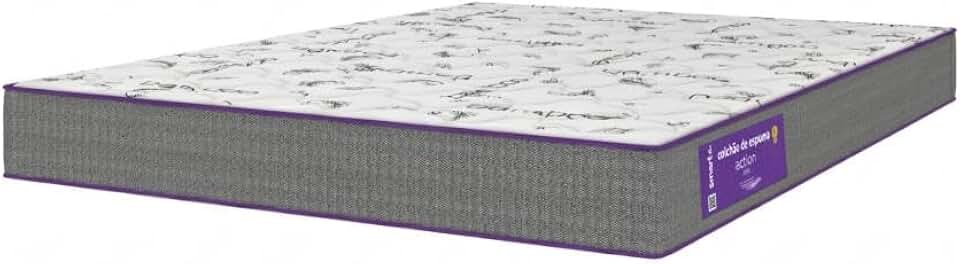 Colchão Casal D33 138x188x17cm Espuma Firme Suporte 110kg por Pessoa Hipoalergênico e Antiácaro - Acction Plumatex