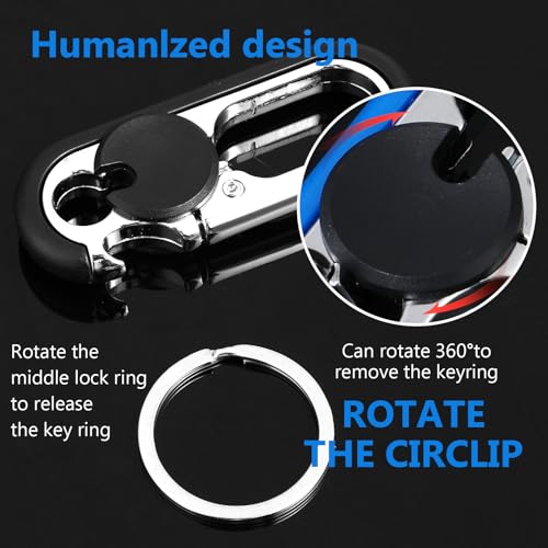 Image of Ouligay 2PCS Mens Keychains for Car Keys Heavy Duty Key Ring, Multi-functional Bottle Opener Keychain for Men, Anti-Loss
