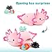 MaoGoLan Giant Axolotl Plush with 3 Babies Inside-23.5