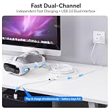ELUTENG Kabel VR Link 5 m, 27 W USB C kabel do ładowania do Meta Quest 2/3, Pico 4 i zestawów słuchawkowych PC-VR, USB 3.0, 5 Gbit/s USB na USB C, kabel połączeniowy Steam VR, akcesoria do zestawów