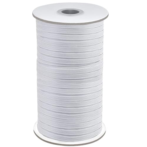 50 Yards Elastic Band Spool 1/2 Inch for Sewing Braided Stretch Strap, Elastic String Cord for DIY Projects, Arts & Crafts (White, 1/2Inch) by Mikilow - Used condition - US$7.47