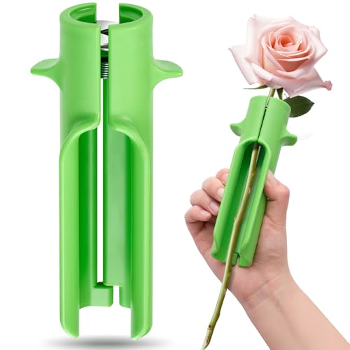 Lasnten 1 Piece Rose Thorn Stripper Tool Thorn Remover for Roses Leaf Stripper Tool Flower Stem Cleaner Cutter for Women Mother Gift Home Flower Shop Gardening Floral Arrangement (Green)
