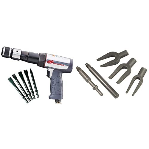 Ingersoll Rand 119Maxk Long Barrel Air Hammer Kit – 5 Pc Chisel Set, Lightweight, Quiet, Compact, Powerful, Gray & Lisle 41400 Stepped Pickle Fork Kit #TOP8