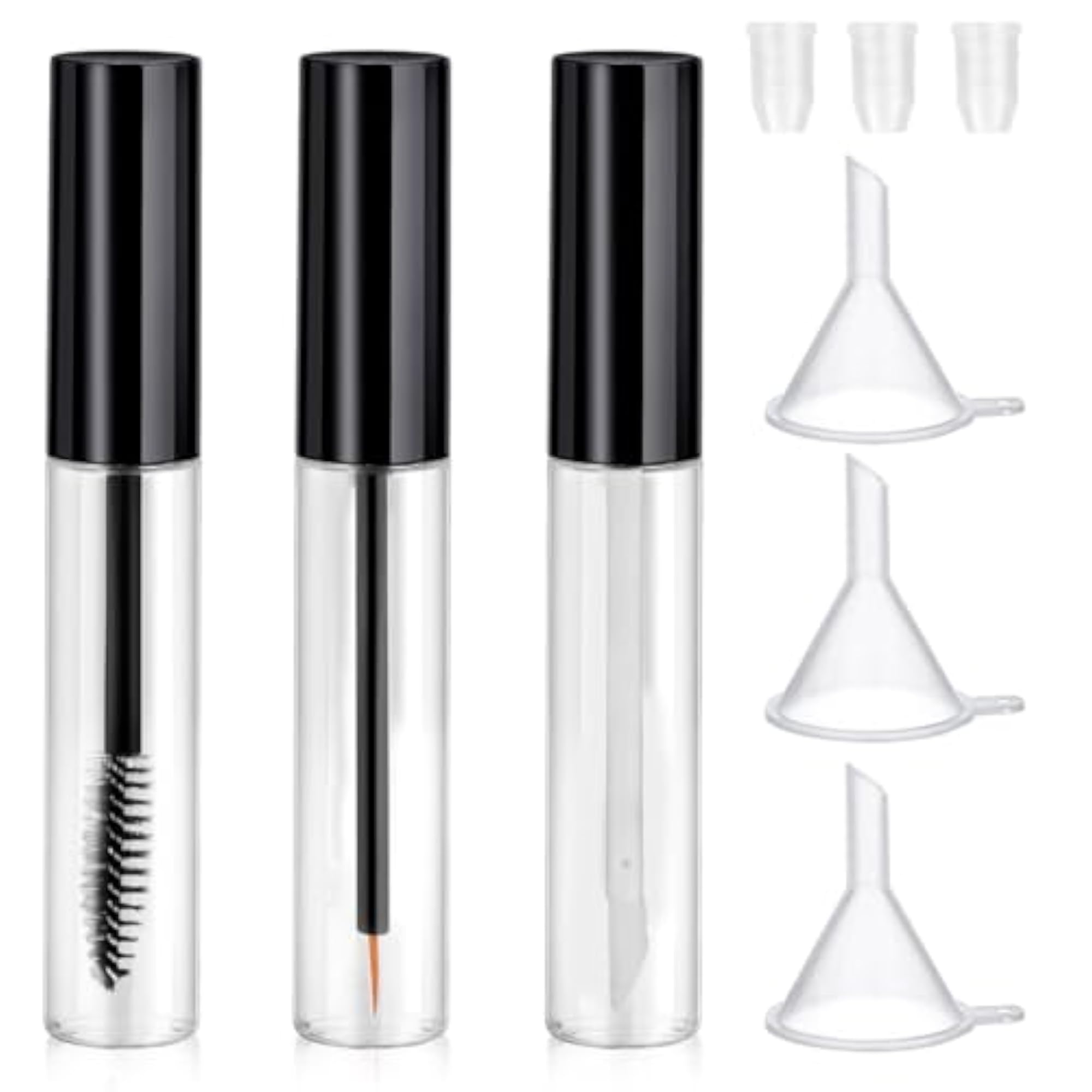 3Pcs 10ML Empty Mascara Bottle Set with Wand and Funnels