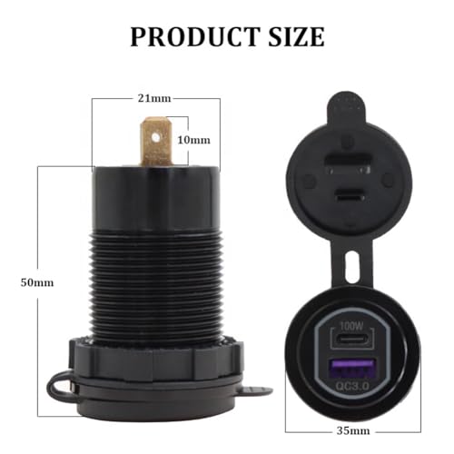 Cargador de corriente USB C de 12V 100W que soluciona baterías bajas 6