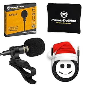 Upgraded 2022 Professional Grade 3.5mm Lavalier Lapel Microphone – Perfect for ASMR Recording Video with iPhone Phone or…