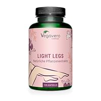 Venen Kapseln Vegavero | 100% Natürlich | Ackerschachtelhalm, Rotes Weinlaub, Gotu Kola, Mäusedorn & Blaubeere | Schwere und Müde Beine | 120 Stück | Vegan