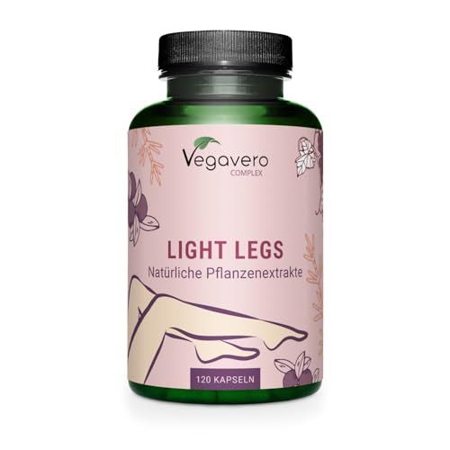 Venen Kapseln Vegavero | 100% Natürlich | Ackerschachtelhalm, Rotes Weinlaub, Gotu Kola, Mäusedorn & Blaubeere | Schwere und Müde Beine | 120 Stück | Vegan