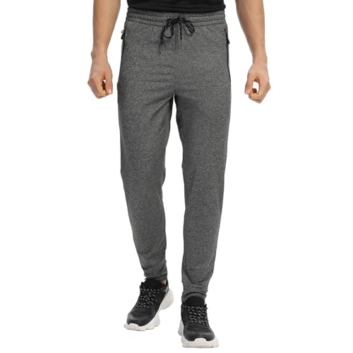 SUGARNO 3 Packs Men's Jogger Sweatpants with Zipper Pockets Track Joggers Sweat Pants for Workout,Gym,Running(Small) — view 3