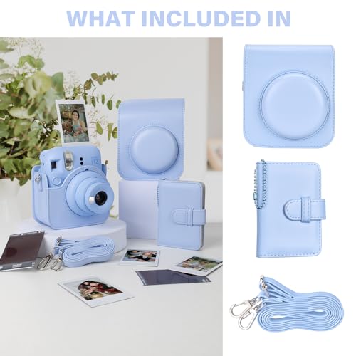 Funda con álbum para cámara Instax Mini 12 azul pastel miniatura 2