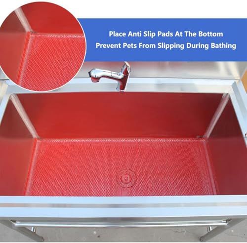 Estação de banho para cães de aço inoxidável, banheira de chuveiro para cães, banheira para cães de