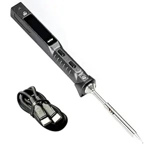 YKEY 65W 12-24V Upgraded Original TS100 Digital OLED Programmable Pocket-size Smart Mini Outdoor Portable Soldering Iron Station Kit with DC5525 Acceleration Sensors STM32 Chip (ILS Tip)