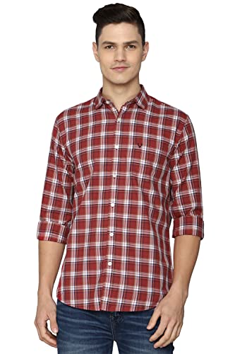 Image of Allen Solly Mens Checks Cotton Regular Fit Casual Shirt