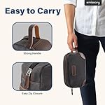 emissary Toiletry Bag for Men, Canvas Travel Toiletry Bag Men's Dopp Kit, Water-resistant Bathroom Bag Mens Shaving Kit, Travel Kit Small Bags, Shaving Bag, Toiletry Bags - Image 4