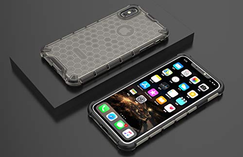 Image of Glasgow Back Case Cover Compatible with Apple iPhone Xs Max (Honeycomb Pattern) - Black