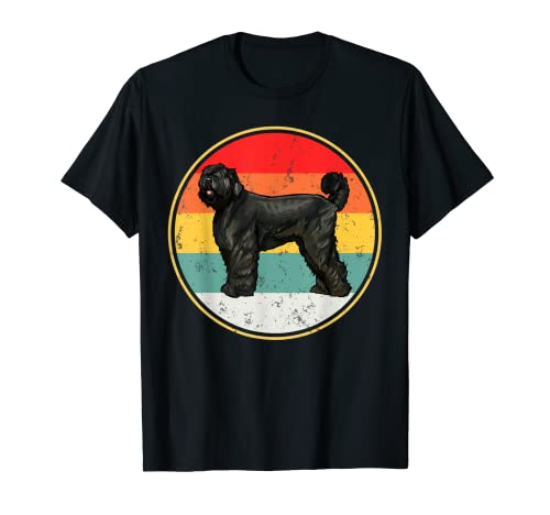 Vintage Retro Sunset Black Russian Terrier Dog T-Shirt for Men Women Kids