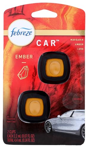 Image of Febreze AUTO Air Freshener Vent Clip Ember, 07 oz. Car Vent Clip, Pack of 2 (EMBER)