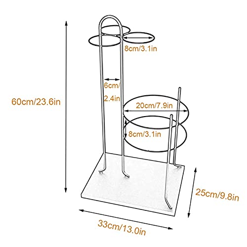 Porte-parapluie en métal noir NSLFA support ventilé de rangement pour la maison - 4