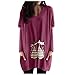 Produktbild Lazzboy Langarmshirt Frauen Plus Size V-Ausschnitt Print Pocket Bluse Langarm Patchwork Tops Damen Sweatshirt Farbblock Rundhals Pulli Top Pullover Oberteile(Rot,2XL)