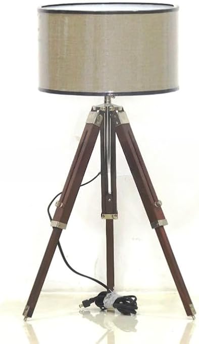 Nautical Classical Designer Tripod Living Room Table Lamp with Shade image 4